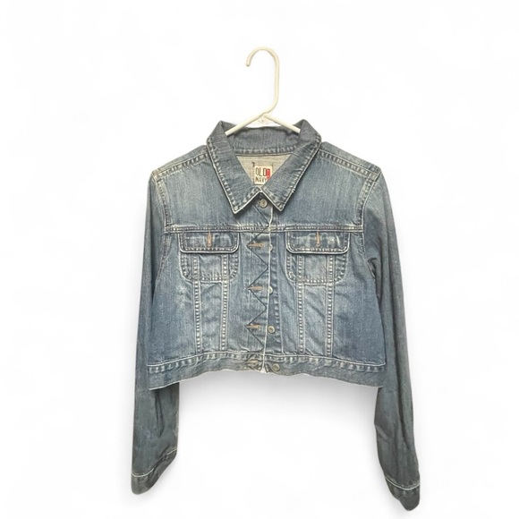 Y2K Cropped Old Navy Women's Light Blue Jean Jacket - Picture 1 of 2